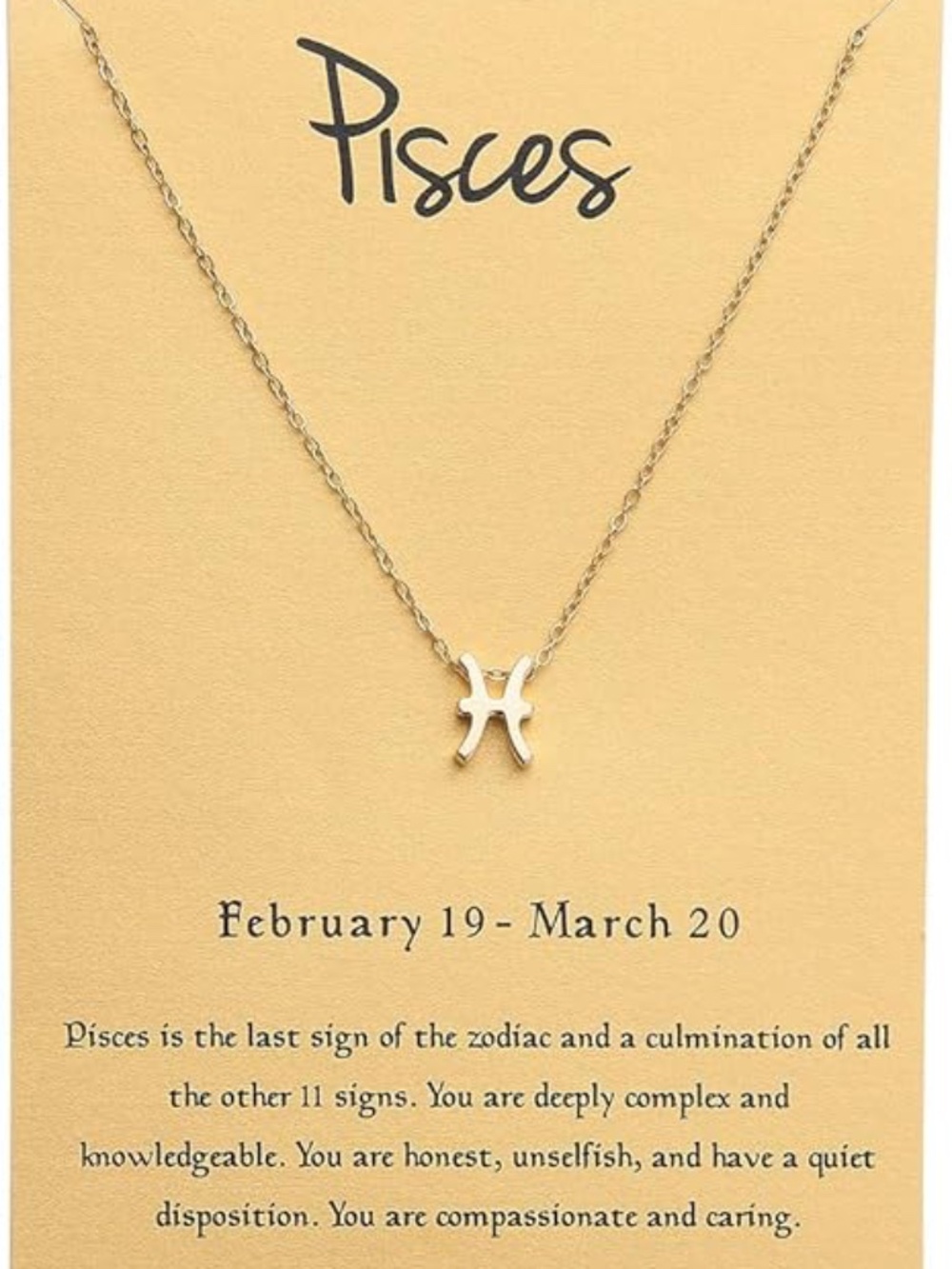 Pisces Zodiac Sign - Women's Gold Plated Necklace